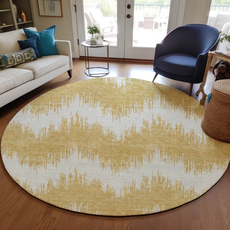 Machine Washable Indoor/ Outdoor Chantille Modern Chevron Rug