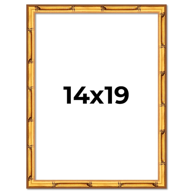 14x19 Frame Gold Bamboo Solid Wood Picture Frame | 1 Inch Moulding