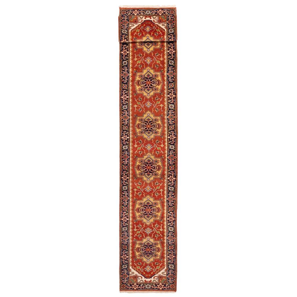 ECARPETGALLERY Hand-knotted Serapi Heritage Dark Copper Wool Rug - 2'6 x 16'0
