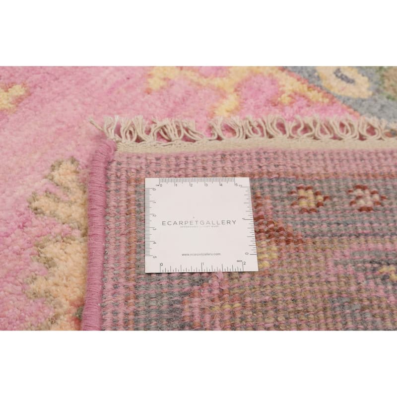 ECARPETGALLERY Hand-knotted Modern Oushak Violet Wool Rug - 2'5 x 8'2