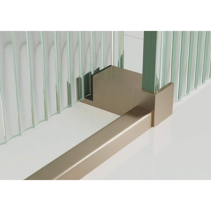Galaxy 60 in. x 60 in. Fully Frameless Fluted Glass Sliding Bathtub Doors - Righthand