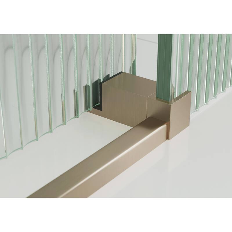 Galaxy 60 in. x 78 in. Fully Frameless Fluted Glass Sliding Shower Doors - Righthand