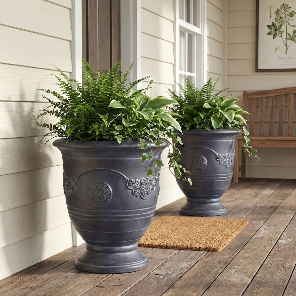 Christopher Knight Home Isolde MGO and Fiberglass Garden Urn Planter with Drainage System