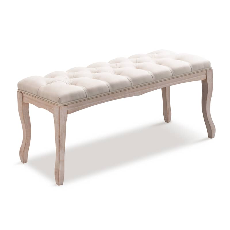 Pellebant Modern Upholstered Button-tufted Bench Ottoman - 43.3" W x 15 " D x 18.90 " H
