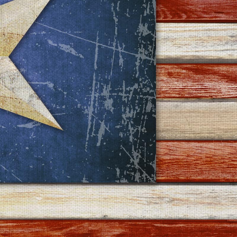 Wooden Flag by Suzanne Cruise Creative Services Canvas Art Print