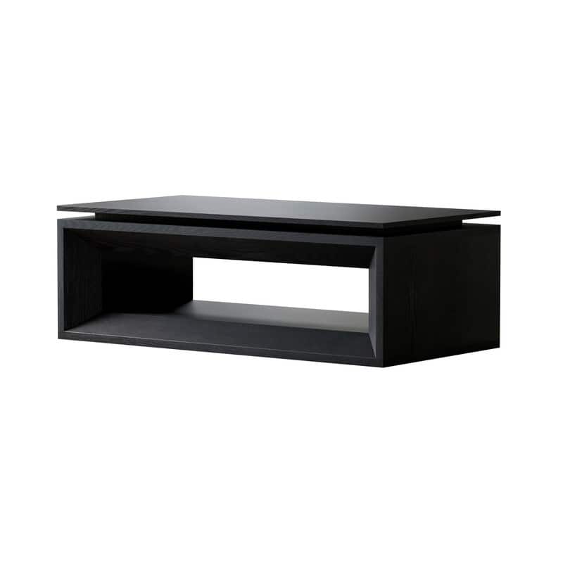 43.3" Lift-Top Coffee Table, Solid Wood Veneer Modern Accent Table with Storage and Adjustable Height