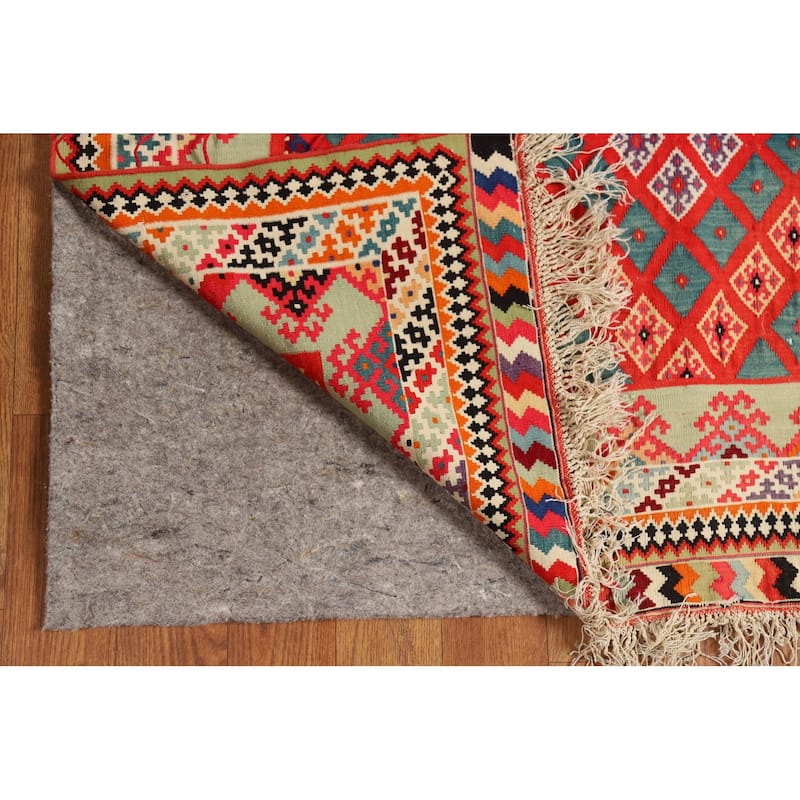 Pre-1900 Antique Vegetable Dye Kilim Persian Runner Rug - 3'2"x 17'1"