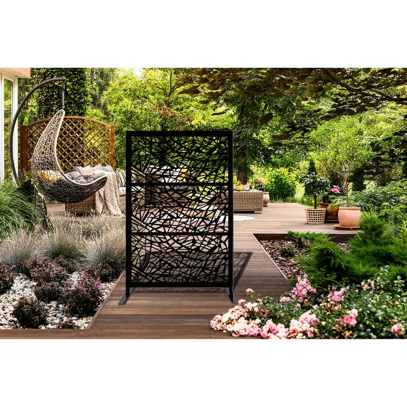 Free Standing Laser Cut Metal Screen Panel Privacy Stand (6ft x 4ft)