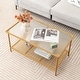 preview thumbnail 4 of 8, Costway 2-Tier Coffee Table with Shelf with Tempered Glass Top & Metal - See Details