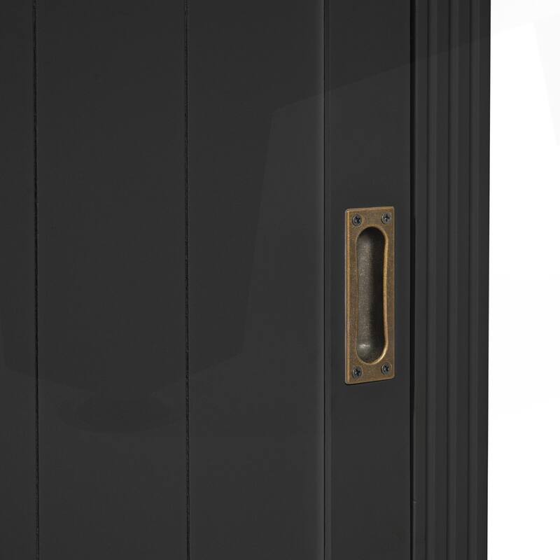 Modern Tall Bookshelf with LED Lighting and Versatile Storage Options