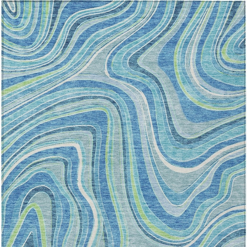HomeRoots Abstract Transitional Rectangle Outdoor Rug