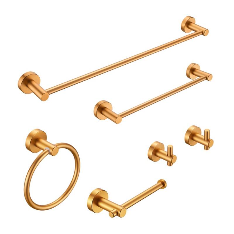 6 Piece Bathroom Hardware Set Wall Mount Adjustable Towel Bar, Hand Towel Ring, Toilet Paper Holder Towel Robe Hook Modern Sets