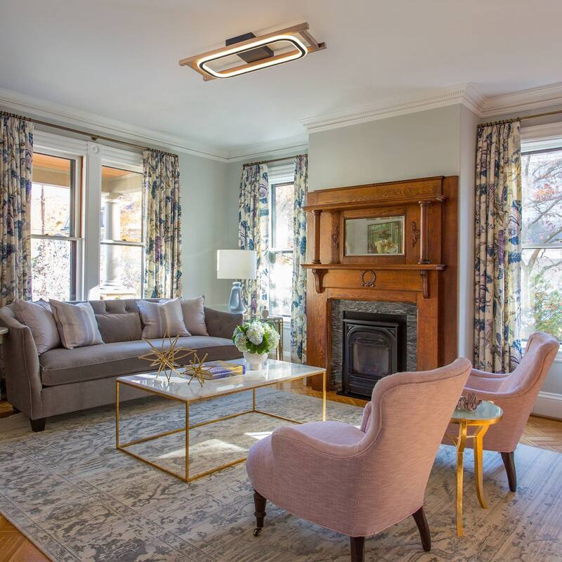 Modern Farmhouse Rectangle LED Semi Flush Mount