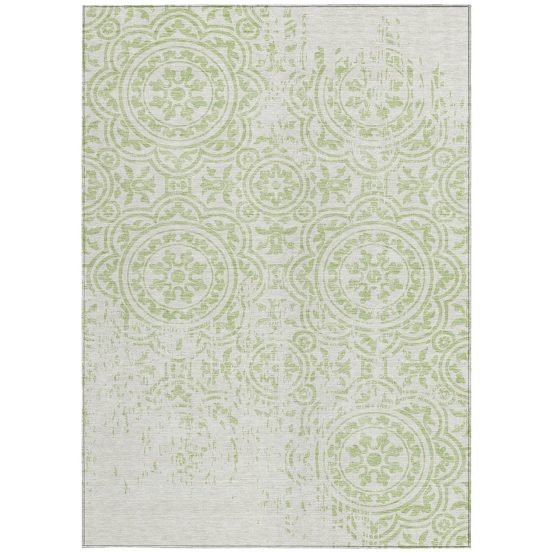 HomeRoots Medallion Transitional Rectangle Outdoor Rug