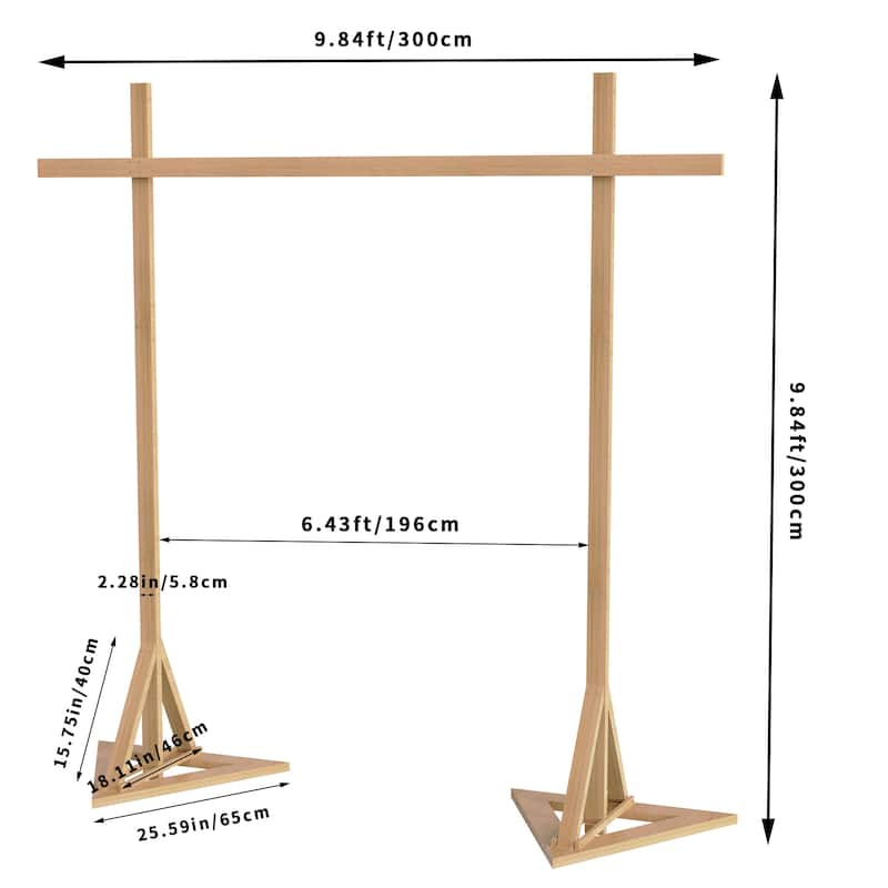 10x10ft Wood Wedding Backdrop Stand Large Garden Flowers Frame