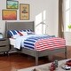 preview thumbnail 3 of 10, Coop Mid-Century Modern Wood Teen Platform Bed by Furniture of America Grey - Full