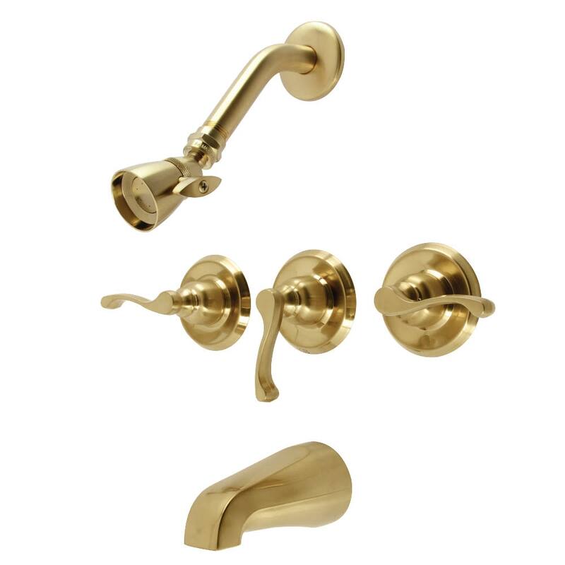 Kingston Brass KB23.FL Royal Tub and Shower Trim Package with 1.8 GPM - Brushed Brass