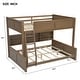 preview thumbnail 4 of 16, Full XL over Queen Bunk Bed with Storage Cabinets and USB Ports, Antique Wood Color