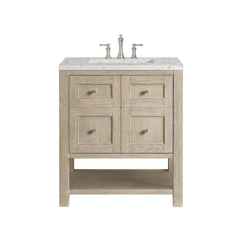 James Martin Vanities Breckenridge 30" Single Vanity, Whitewashed Oak - Eternal Jasmine Pearl.