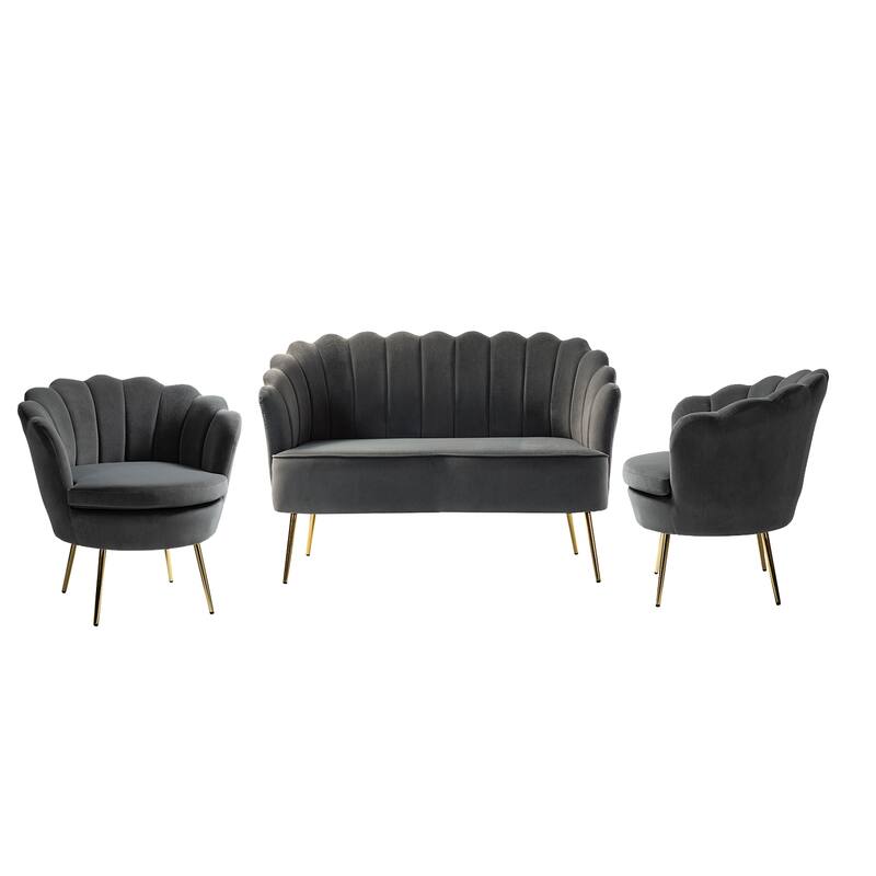 Xabier 52 in. 3 Piece Living Room Set by HULALA HOME