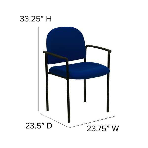 dimension image slide 3 of 4, Comfort Stackable Steel Side Reception Chair with Arms