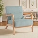 preview thumbnail 113 of 161, 25" W Mid Century Upholstered Wood Accent Chair with Pillow Natural Wood - Light Blue