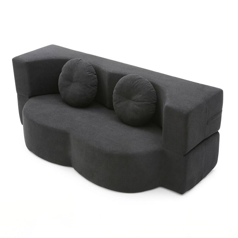 Folding Sofa Bed with Pillow, Floor & Futon Loveseat Couch