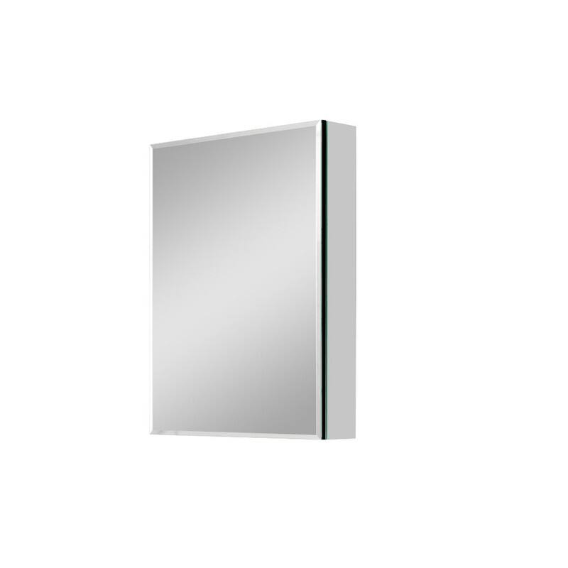 Alvana Aluminum Bathroom Medicine Cabinet with Single Door Mirror, Recessed or Wall-mounted