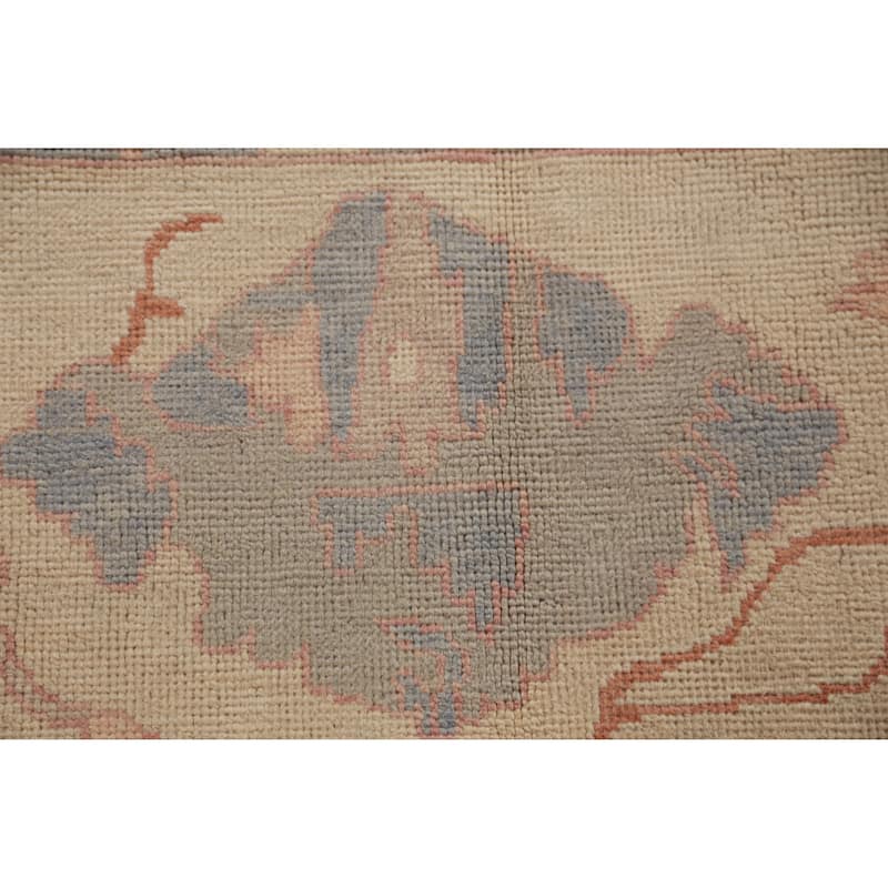 Hand Knotted Oriental 100% Wool Carpet Transitional Floral Beige & Ivories Oushak Area Rug - 7' 0'' X 4' 0''