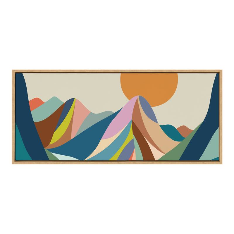 Kate and Laurel Sylvie Mountains Crop Framed Canvas by Rachel Lee