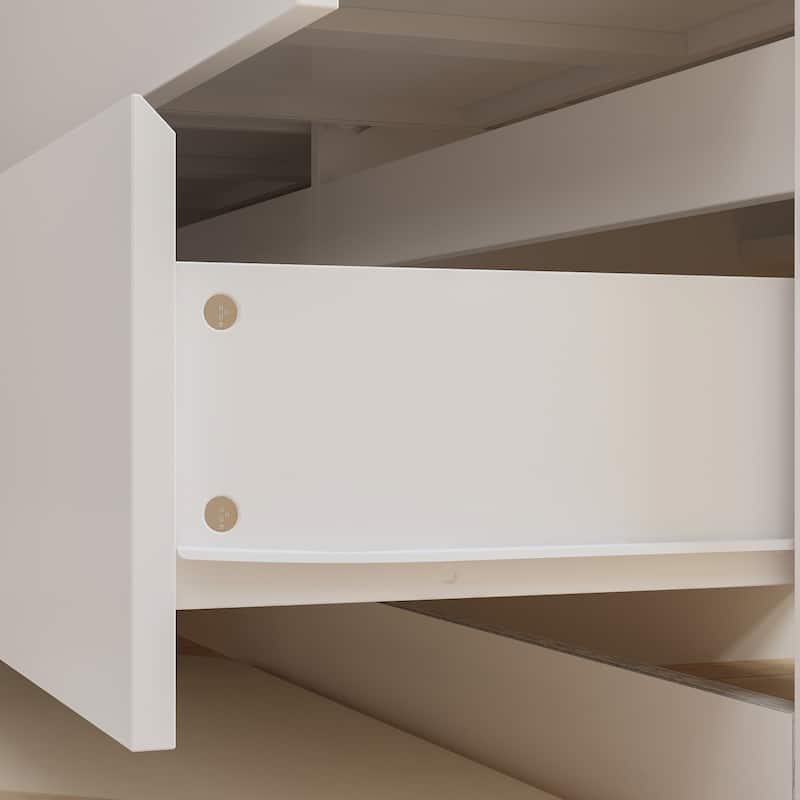 32.7"H Rotating Dresser and Desk 6 Drawer Dresser Makeup Vanity White/Black