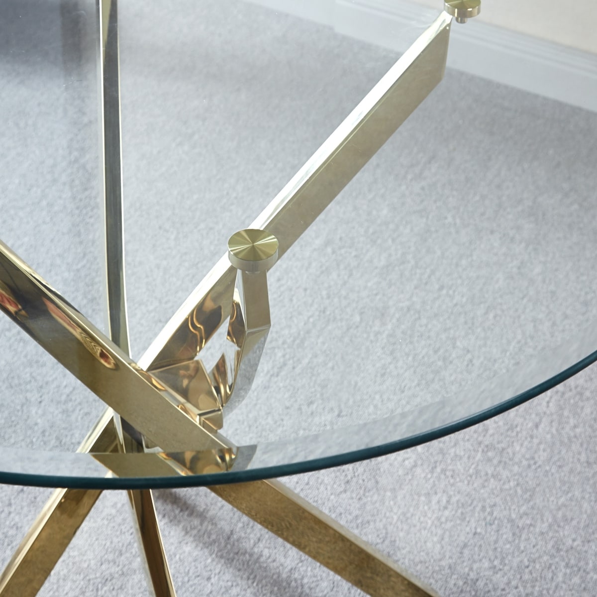 Glass triangle sales dining table