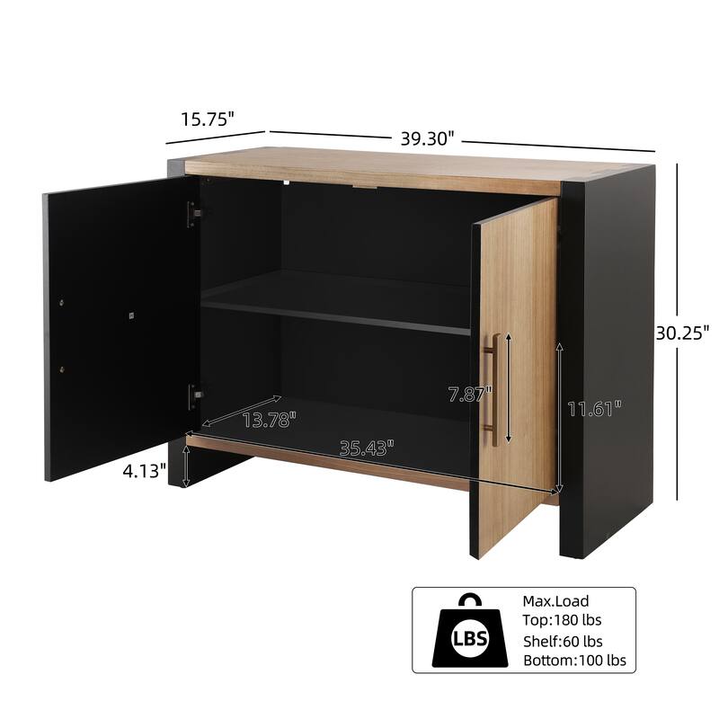 Christopher Knight Home - Alaric Minimalist MDF Paulownia Veneer Sideboard with Adjustable Shelves