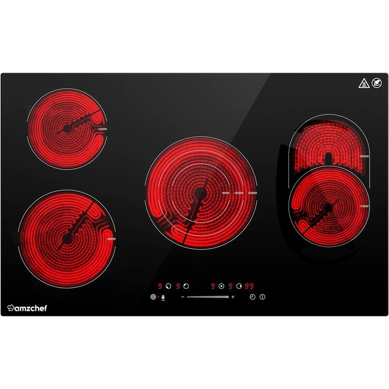 AMZCHEF 30inch induction cooktop with 4 burners,9 levels of heat,timer