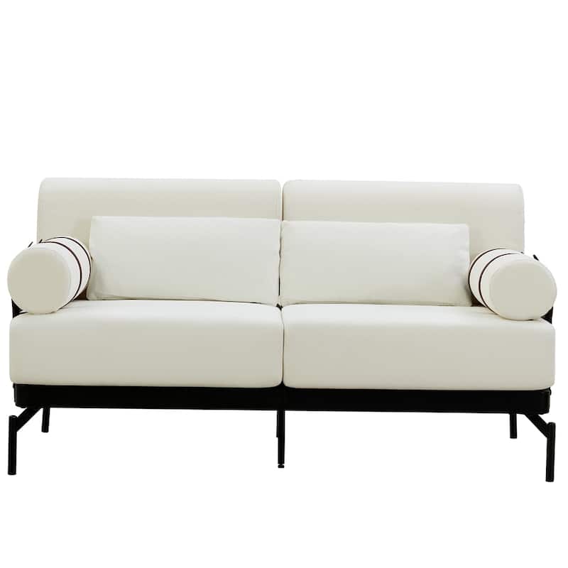 59 Inch Sofa Couch 2-Seater Sofa with Flexible USB Ports