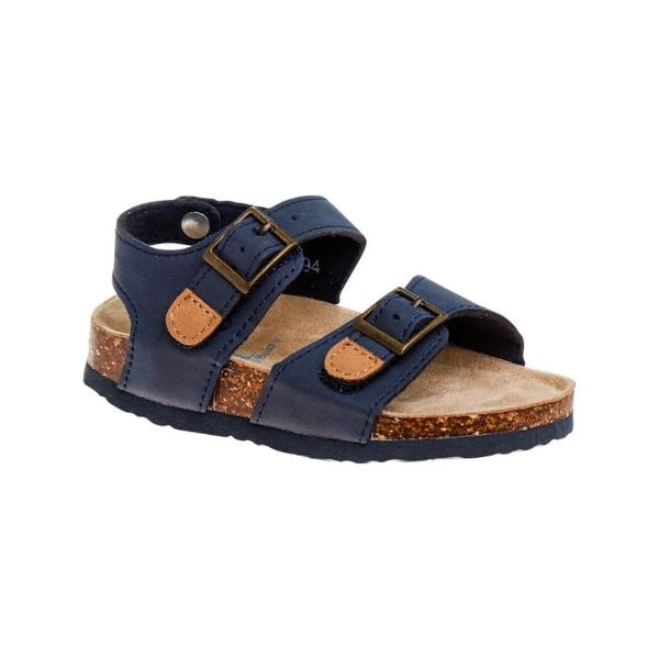 slide 2 of 10, Rugged Bear Buckle Boys footbed sandals Navy - 10T