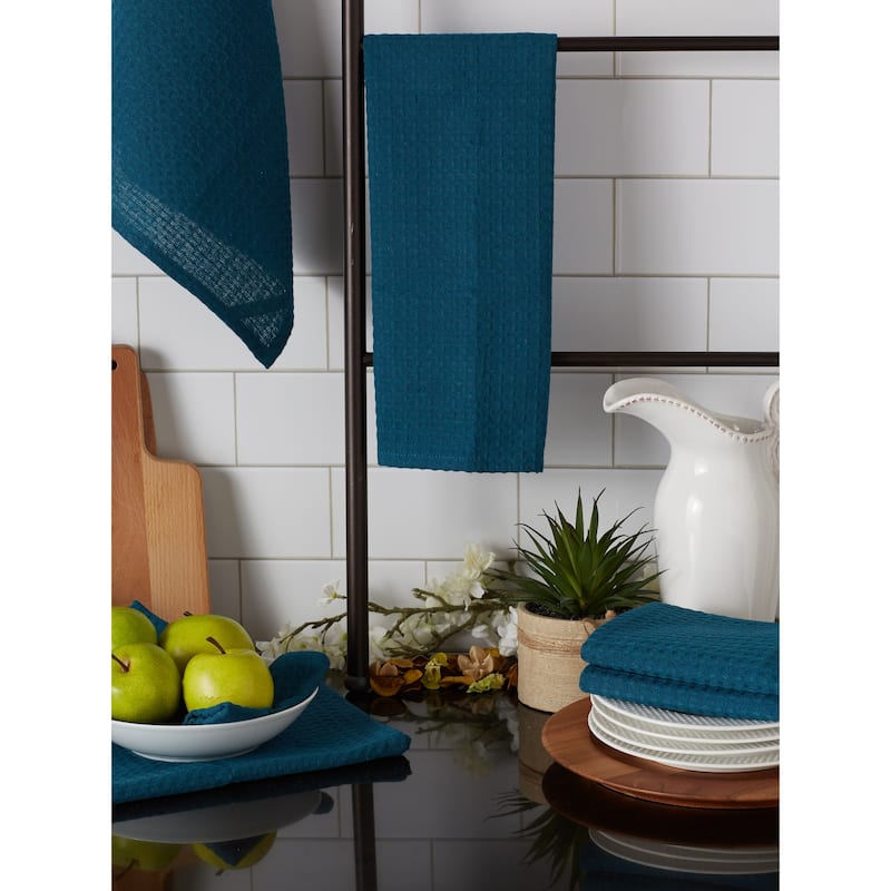 DII Black Recycled Cotton Waffle Dishtowel (Set of 6)