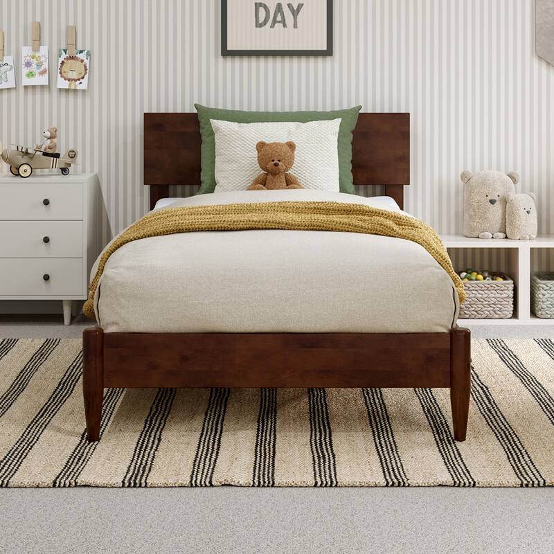 Aria Solid Wood Modern Low Profile Platform Bed