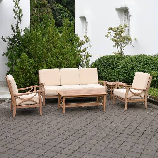 Shop Delray 5 Piece Teak Patio Conversation Set By Havenside Home