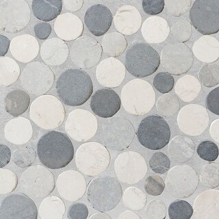 Bali Mix Round Mosaic, Backsplash Kitchen Walls, Shower and Bathroom Floors 12" X 12" (5 Sqft per case) - Case (5 Tiles)