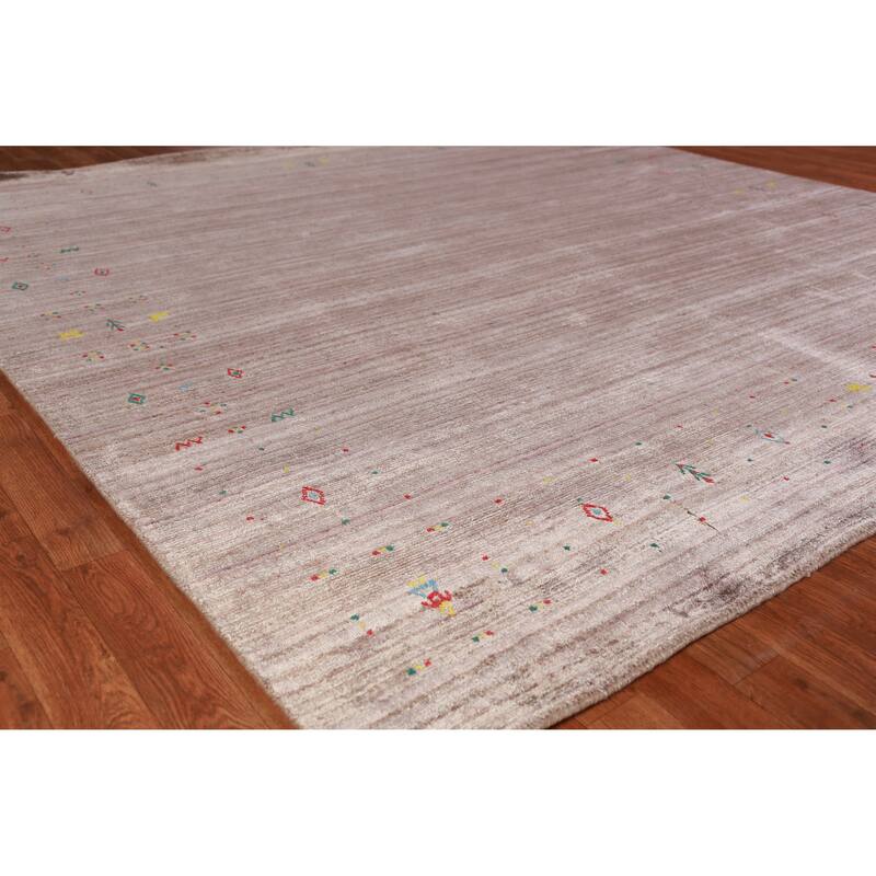 Hand Knotted Oriental 100% Wool Carpet Tribal Tribal Brown Gabbeh Area Rug - 8' 0'' X 8' 1''