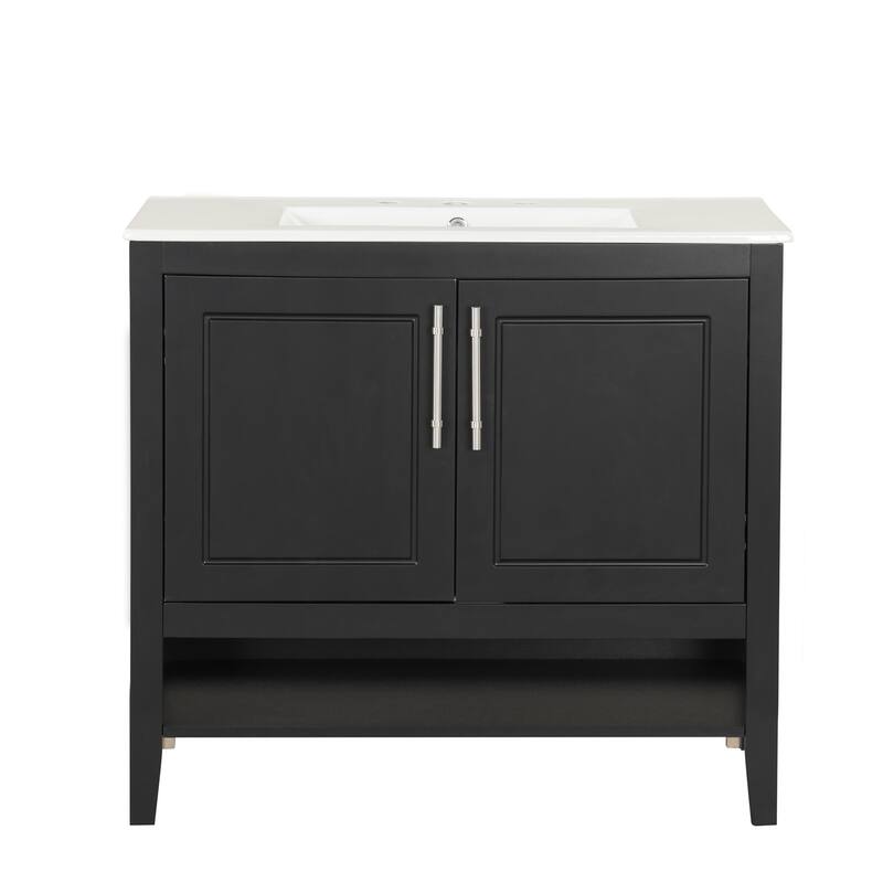 Multi-functional Bathroom Cabinet with Sink,Doors and Drawers