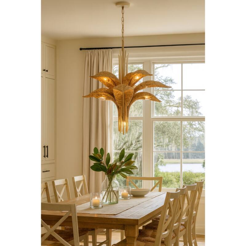 Varaluz Century Palm 9-Light 3-Tier Chandelier - Country White