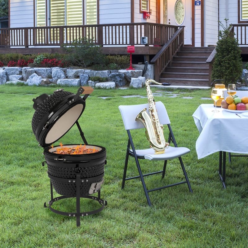 Outdoor 13 diam. Ceramic Charcoal BBQ Grill