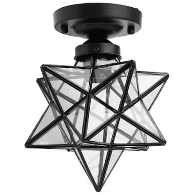 Metal Glass Pendant Chandelier Light Modern Ceiling Lamp Fixture - 7" x 9"
