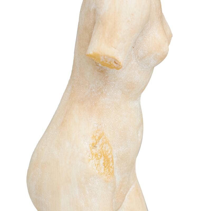 Cream Polystone Woman Decorative Sculpture