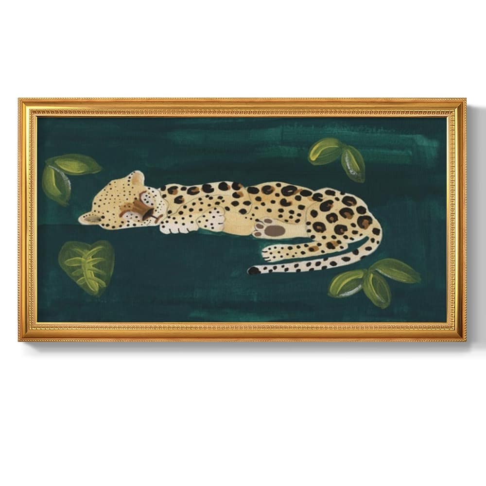 Lethargic Leopard II Premium Framed Canvas- Ready to Hang