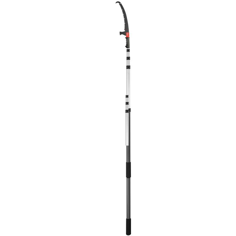 Black Long Reach Tree Pruner with Telescopic Pole 20 Feet Hand Saw for High and Low Branch Cutting - 4.9-20 ft