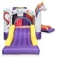 preview thumbnail 2 of 5, Unicorn Bounce House for Kids w Blower Two Slides Large Jump Area