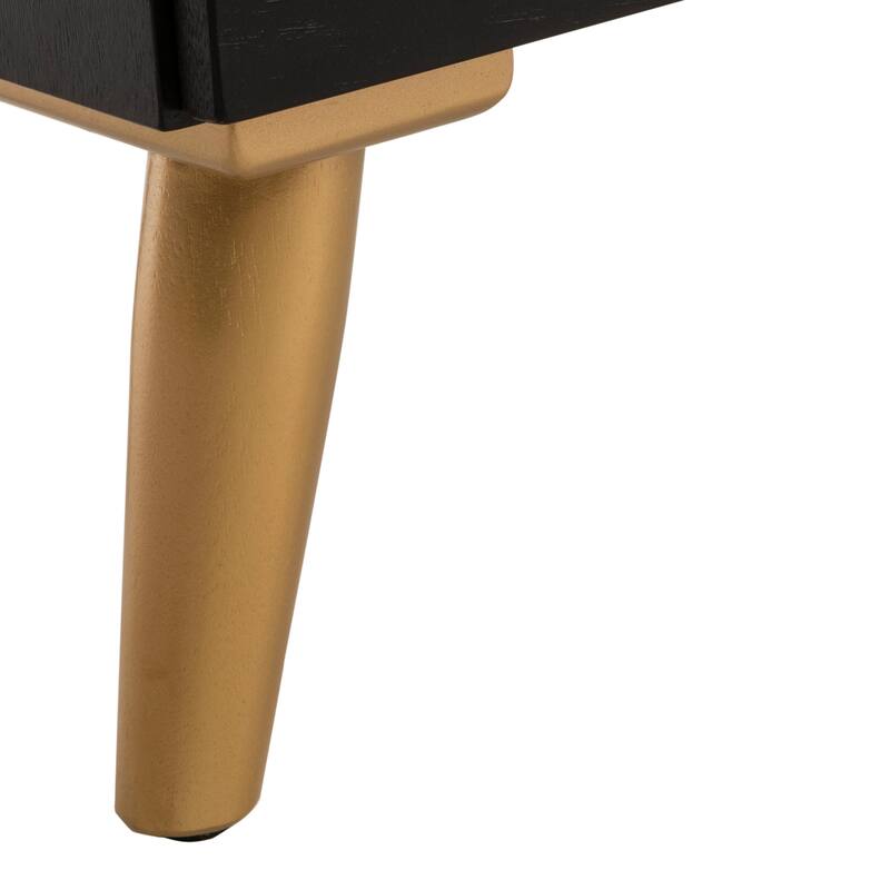 SAFAVIEH Abbigail 2-Drawer Nightstand - Black / Gold